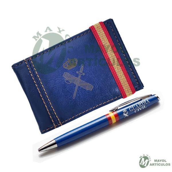 Juego tarjetero y bolígrafo