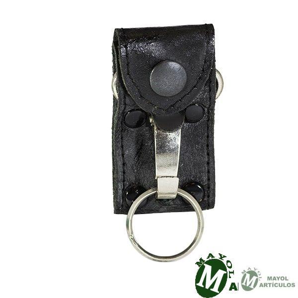 Porta Llaves en cuero color negro