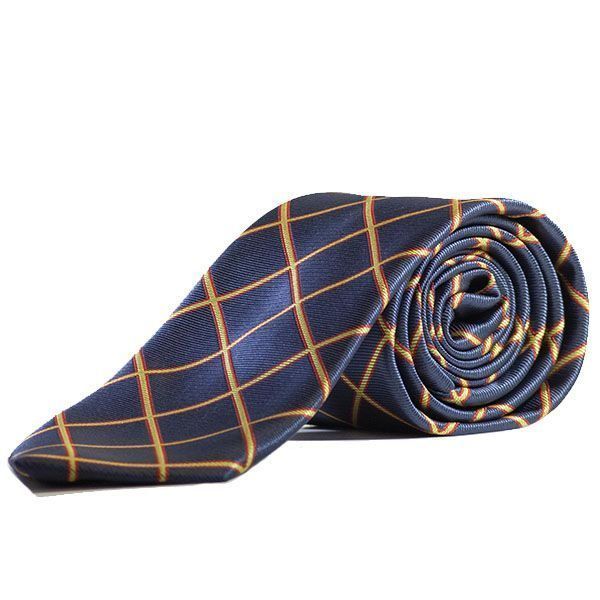 Corbata azul con rombo bandera