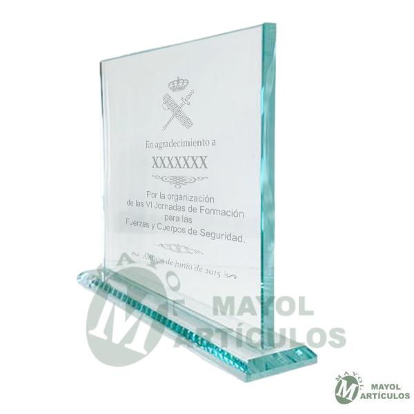 Cristal conmemorativo rectangular
