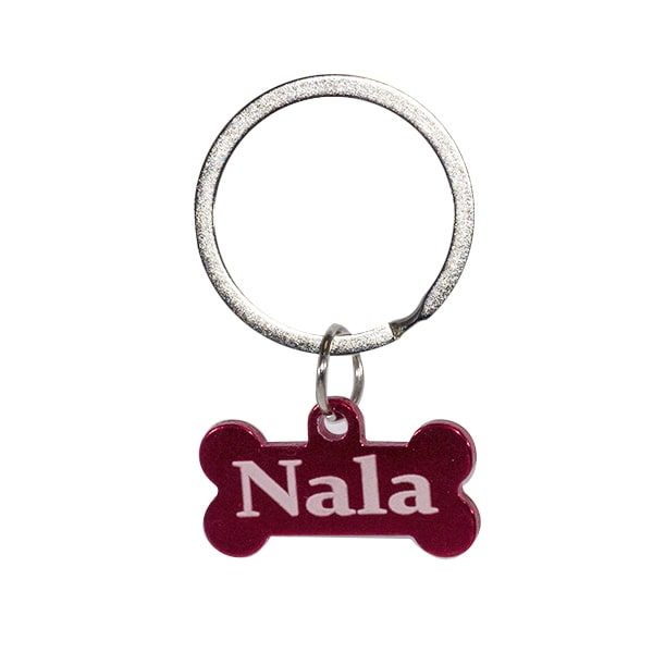 Llavero Hueso mascota rojo personalizable