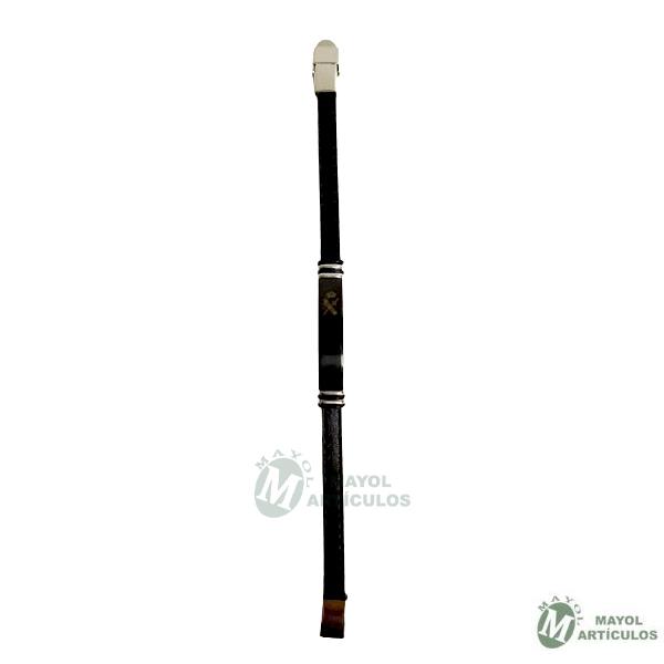 Pulsera Piel Negra y Acero con Emblema GC