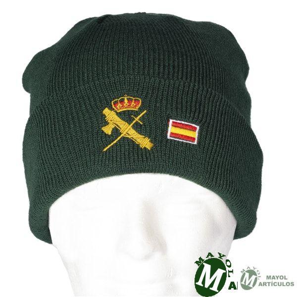 Gorro de Lana color verde con Emblema y bandera bordada