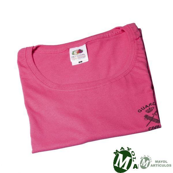 Camiseta color Fucsia para chica con Emblema
