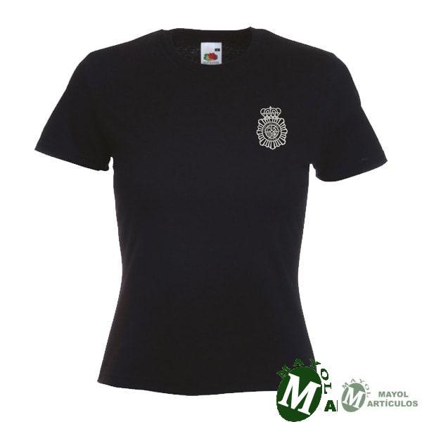 Camiseta color negro Escudo Policía Nacional