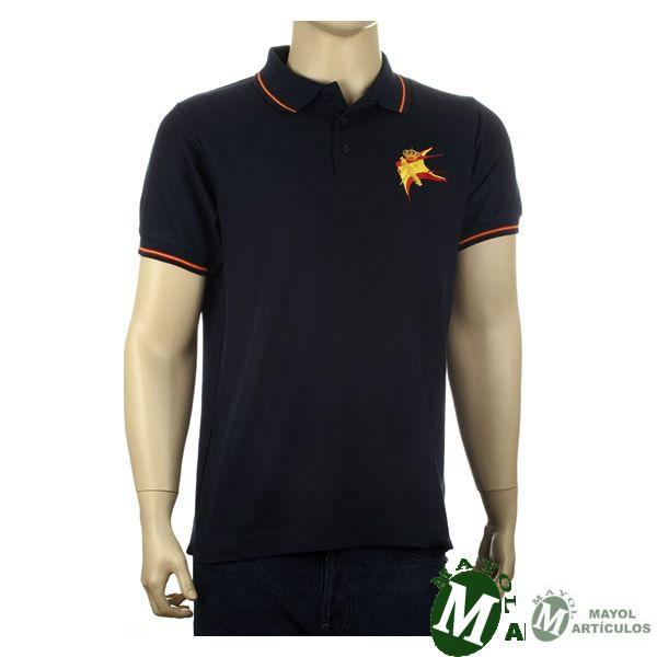 Polo azul Emblema y cometa con detalle bandera en manga y cuello