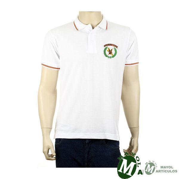 Polo blanco Emblema Sinológico con detalle bandera en manga y cuello