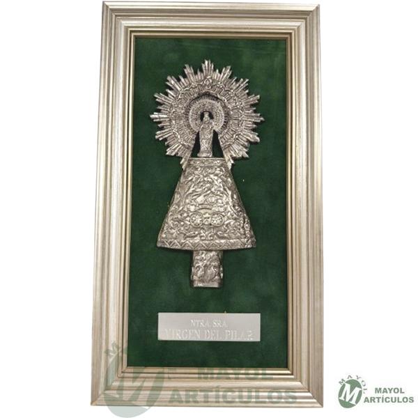 Cuadro Virgen del Pilar Baño Plata