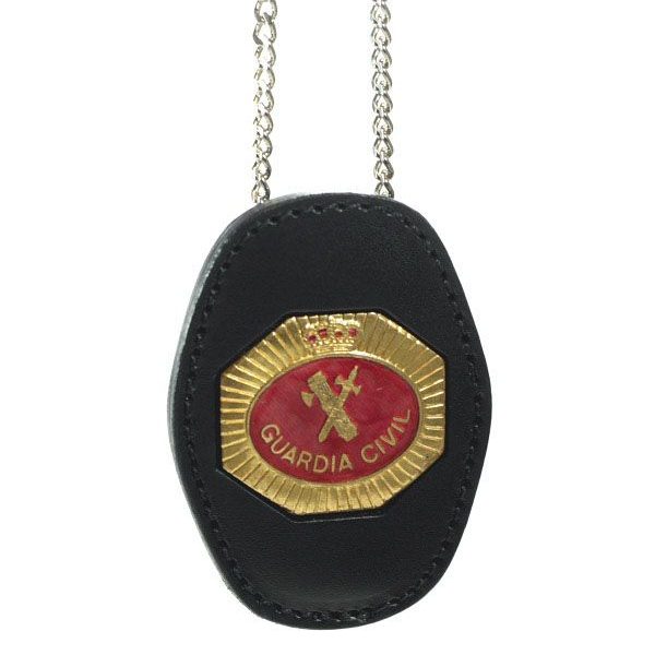 Porta placa cuello y cinturón con placa de alta calidad esmaltada