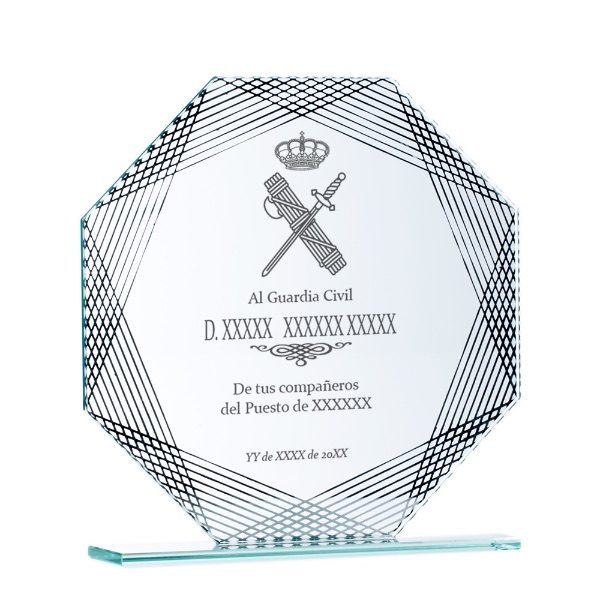 Cristal octogonal Hilos plata