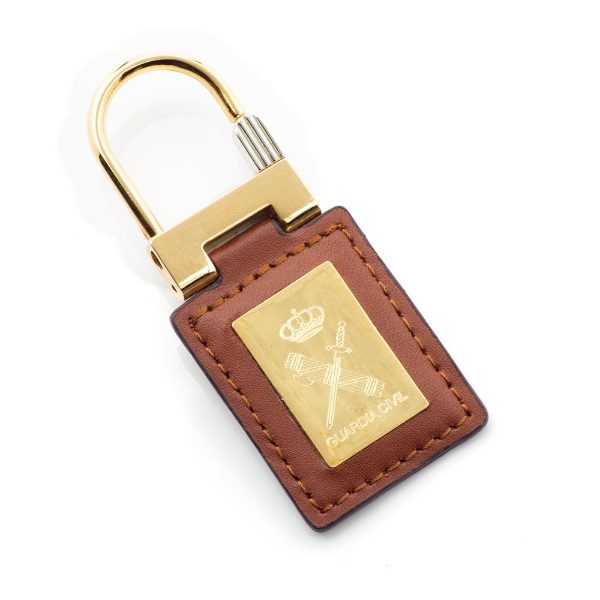 Llavero Cuero Placa Oro Guardia Civil