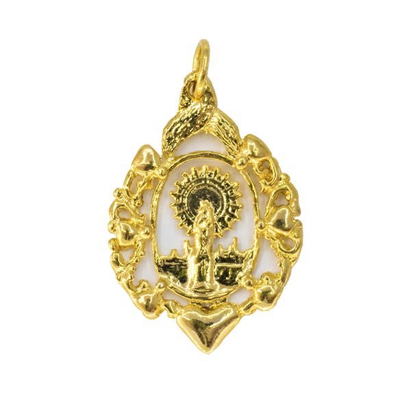 Medalla Virgen del Pilar Ciudad Baño Oro