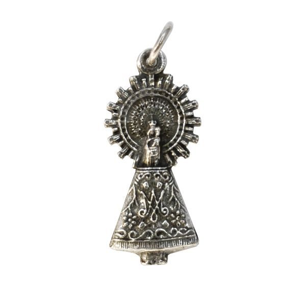 Medalla Virgen del Pilar Manto Plata vieja