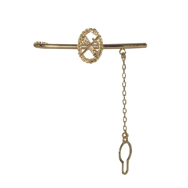 Pisacorbata Emblema plata con baño en Oro