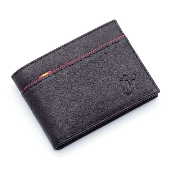 Cartera negra con monedero