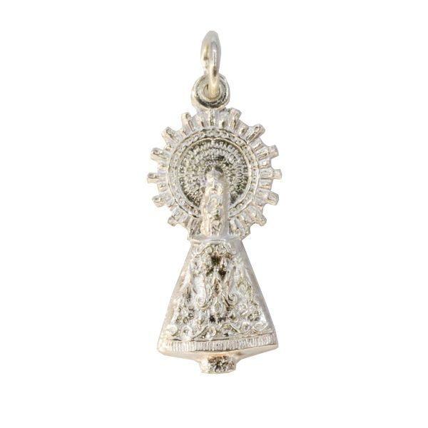 Medalla Virgen del Pilar Manto Plata