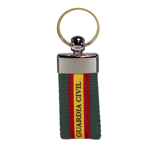 Llavero en material textil Guardia Civil y Bandera España