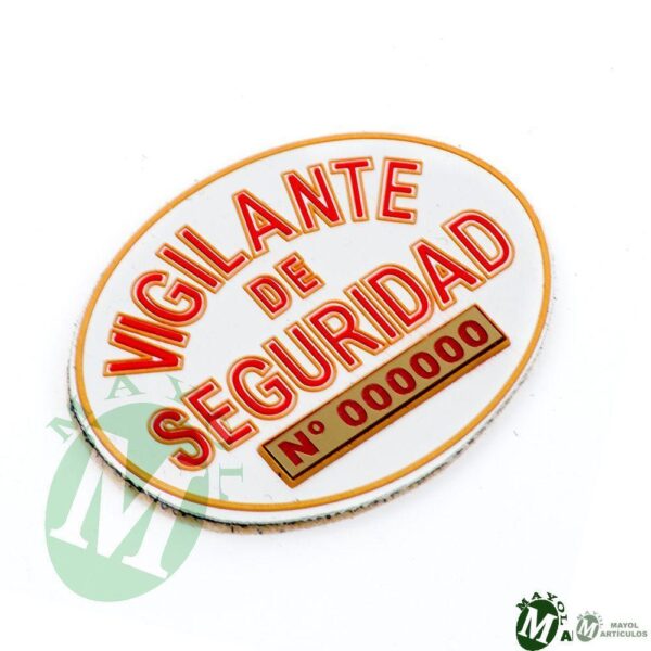 Placa Vigilante de Seguridad en Caucho