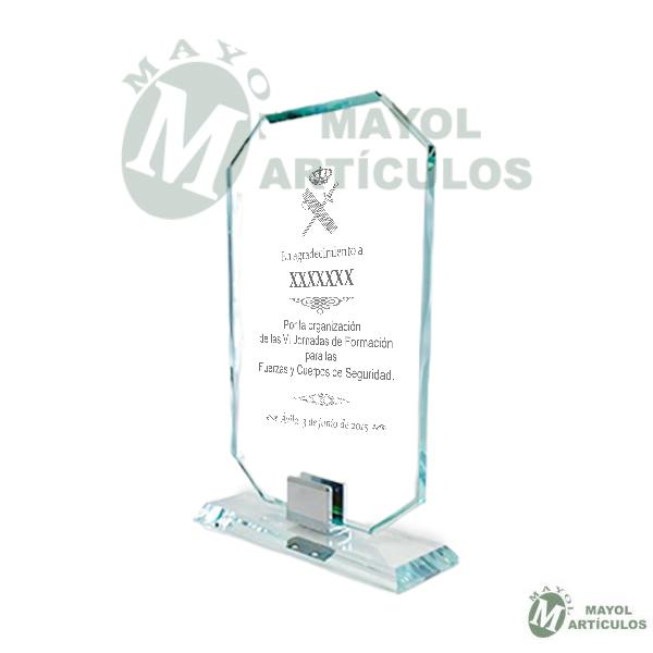 Cristal rectangular base metal