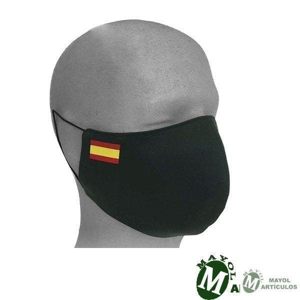 Mascarilla color Verde con bandera