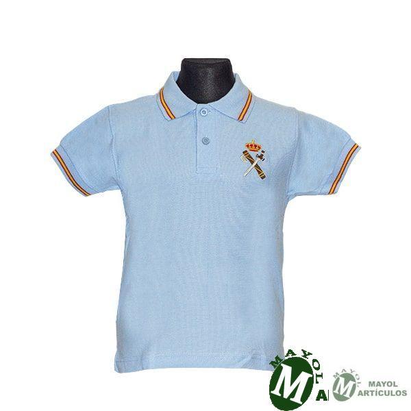 Polo azul claro para niño con Emblema Guardia Civil bordado