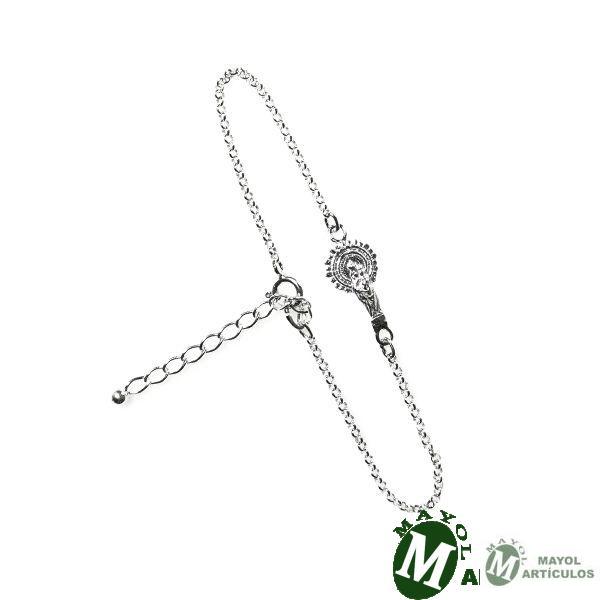 Pulsera Virgen del pilar en plata de ley