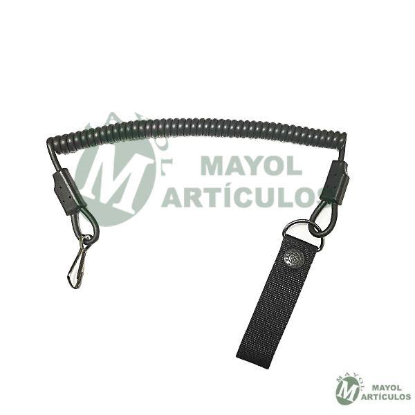 Cable antihurto Vega Holster Cordón de seguridad en color negro con trabilla de cordura y mosquetón.