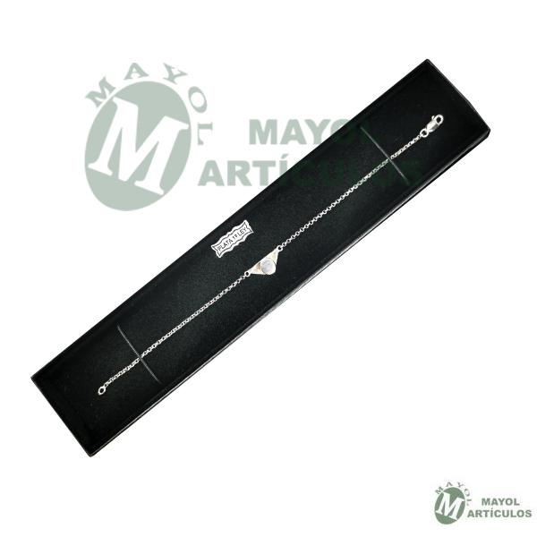 Pulsera de cadena fina con colgante Tricornio en plata