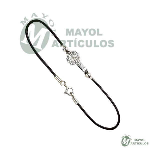 Pulsera Virgen del Pilar en piel y plata
