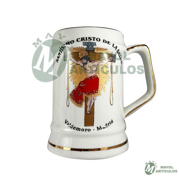 Jarra de cerámica blanca Cristo de la salud