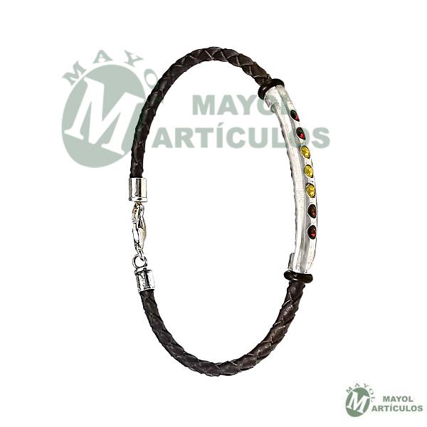Pulsera en Piel y plata de ley