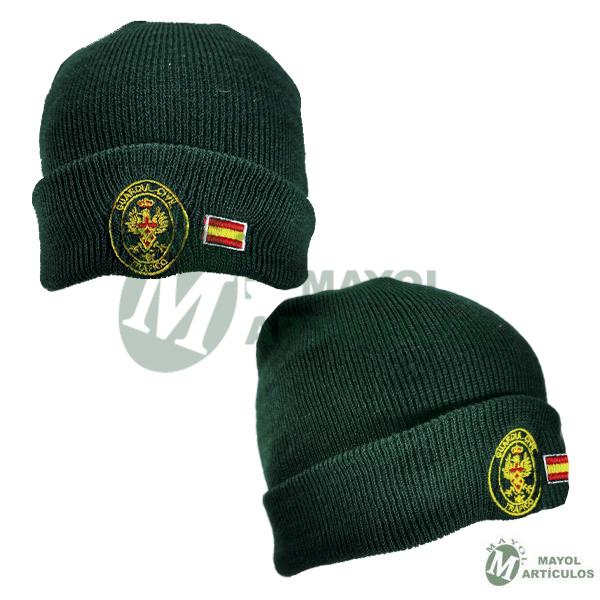 Gorro de lana color verde con Emblema Ovalo tráfico y bandera bordado