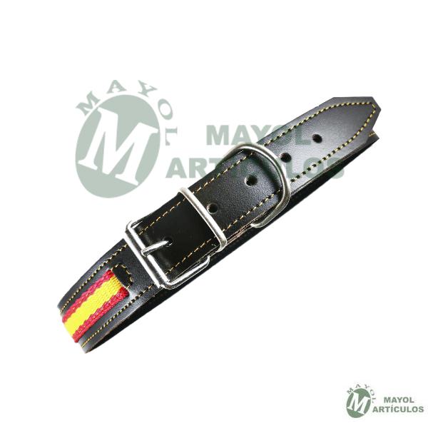 Collar en Cuero con Bandera España
