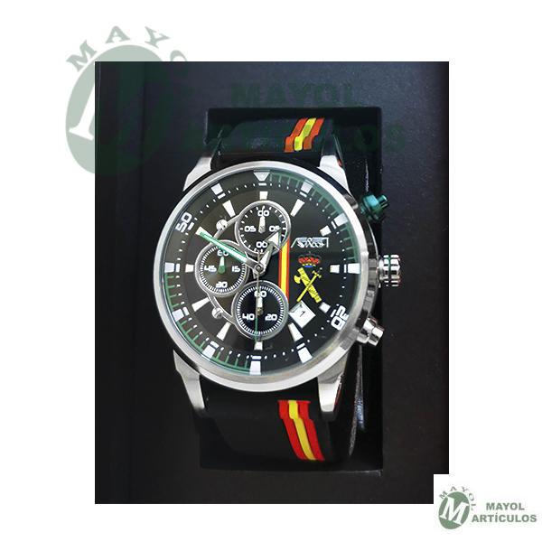 RELOJ AVIADOR AV-1060-29-B Reloj Multifunción Aviador para Caballero con emblema Guardia Civil