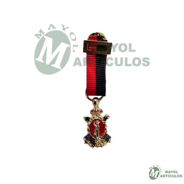 Miniatura Medalla de Santa Bárbara patrona del Arma de Artillería.