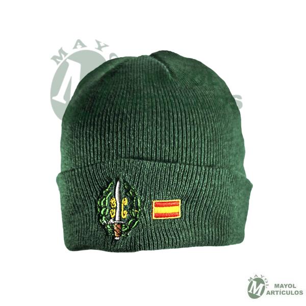Gorro de lana color verde con Emblema GAR y bandera bordado