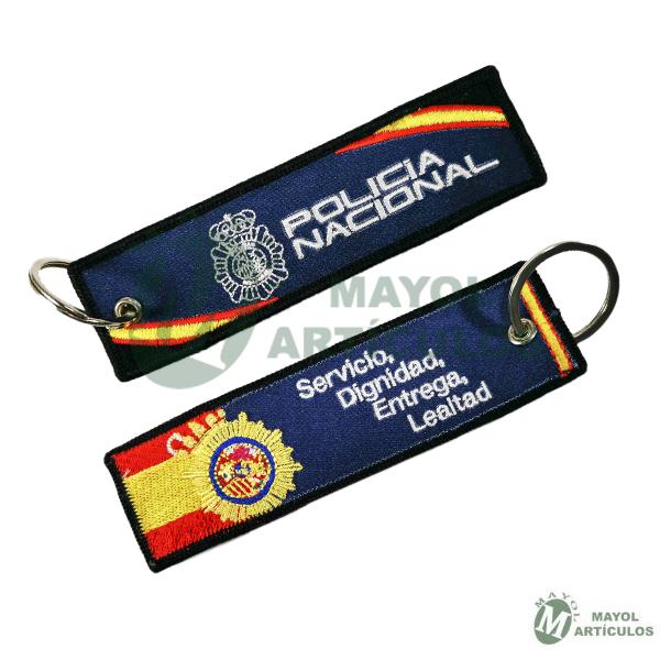Llavero elaborado en tela  Policía Nacional 