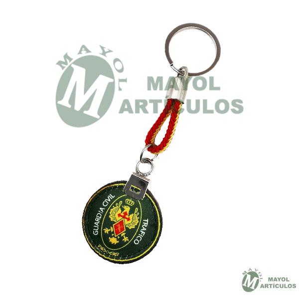 Llavero redondo  Emblema Tráfico Impreso sobre material textil,