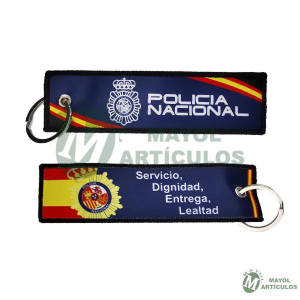 LLavero en tela Policía Nacional Lema