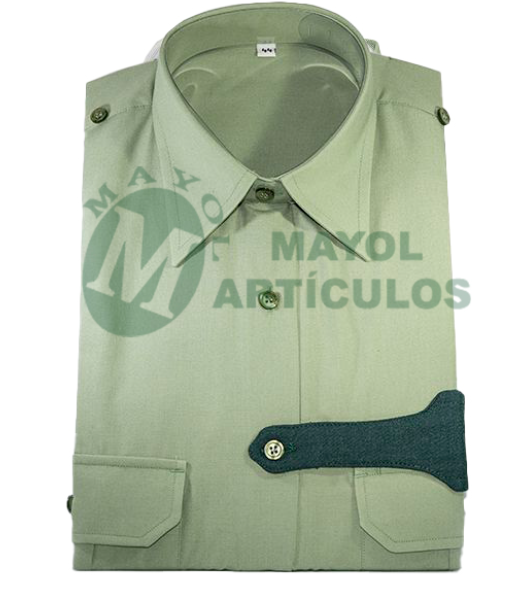 Camisa verde  manga larga Hombre