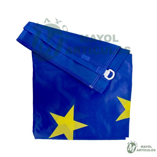 Bandera Comunidad Europea de exteriores fabricada en raso.