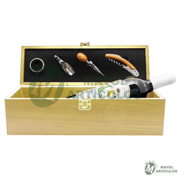 Botellero Bambú con emblema Guardia Civil