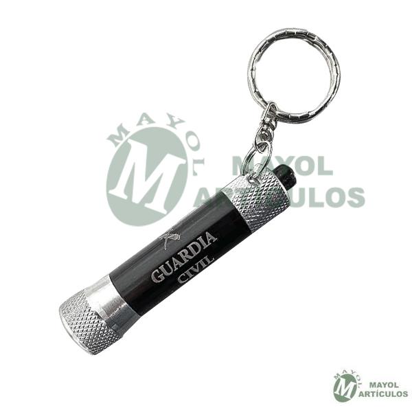 Llavero de aluminio con linterna.
