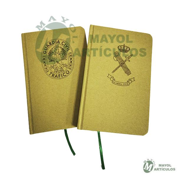 Libreta de notas de cartón reciclado , 100 hojas blancas  y portada rígida con Emblema o Escudo de Tráfico 