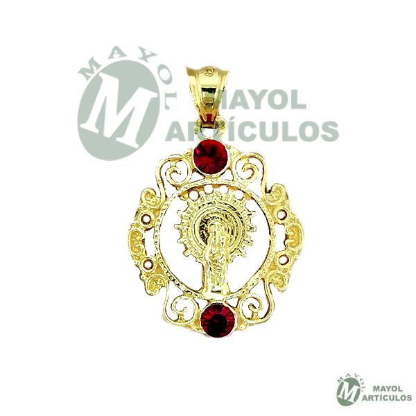 Colgante Virgen del Pilar Plata de Ley Baño en Oro