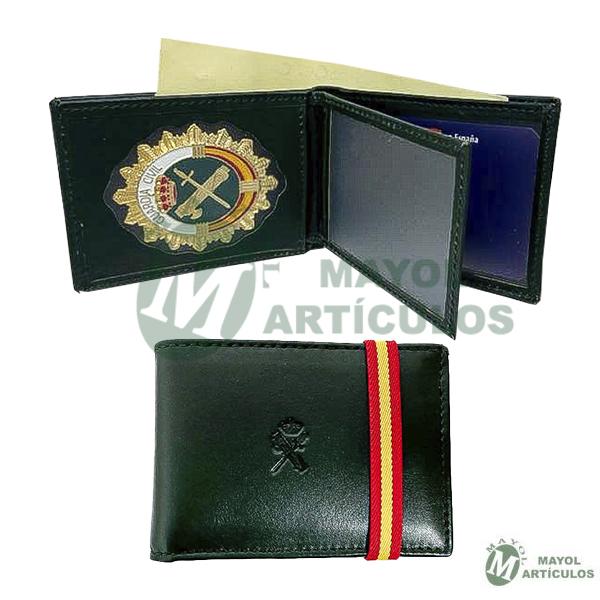 Cartera en piel verde Emblema
