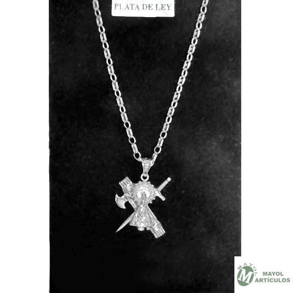 Colgante Emblema/Virgen con cadena - Plata de Ley