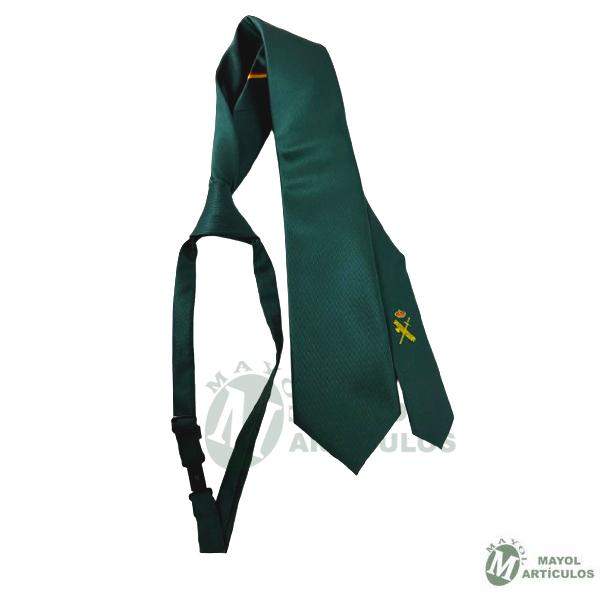 Corbata Verde de Raso con Nudo Hecho – Guardia Civil