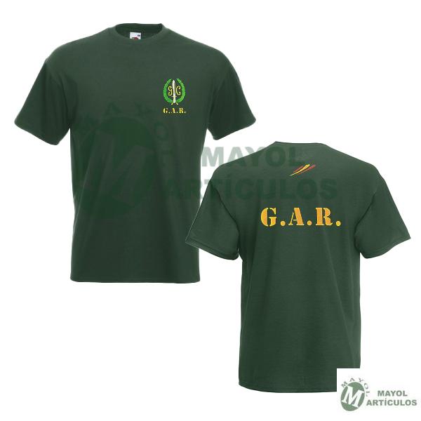 Camiseta 100% algodón en color Negro y/o Verde con Emblema G.A.R en el pecho