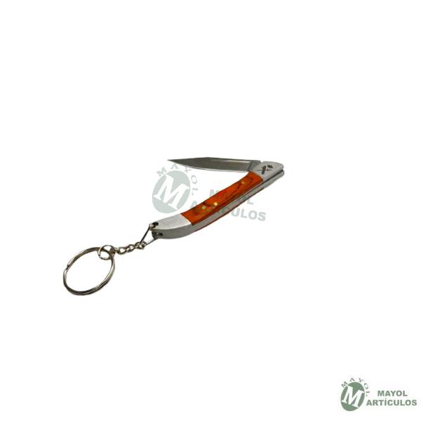 Mini Navaja Llavero con Mango de Madera - Imagen 2